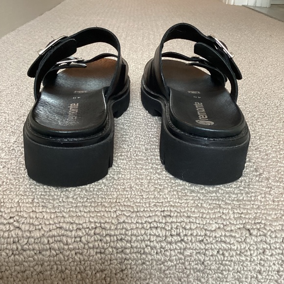Remonte size 40 Black Leather Platform Sandals - Picture 3 of 8